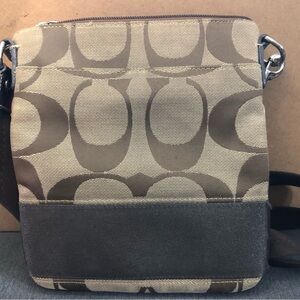 Coach Tan and Brown Crossbody Bag